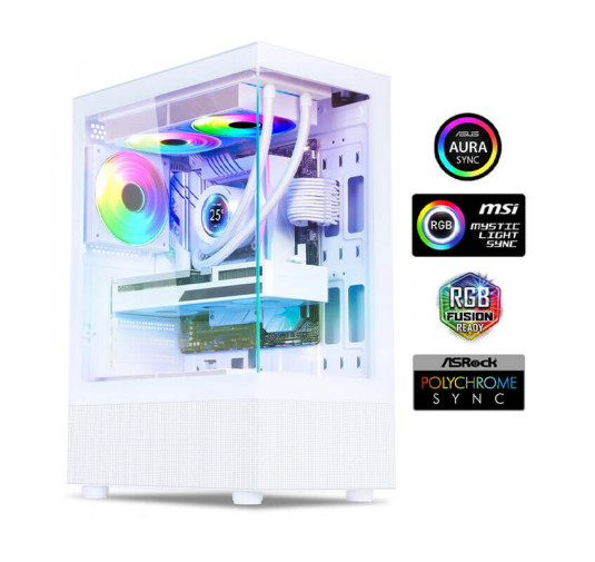 Boitier Spirit of Gamer SPECTRA ARTIC, ARGB, Moyen tour, ATX, White