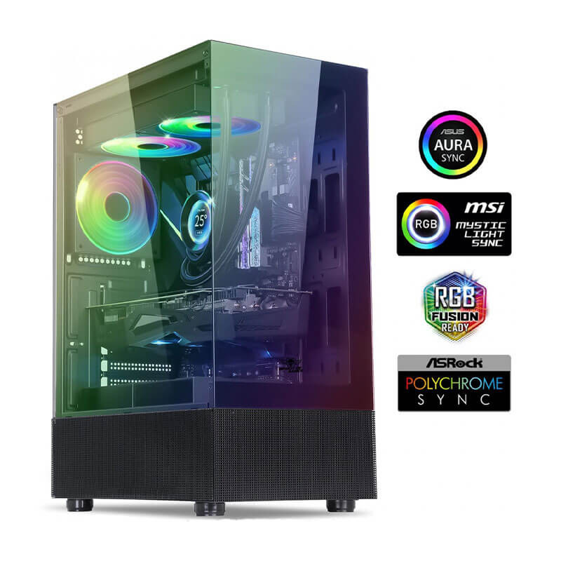 Boitier Spirit of Gamer SPECTRA DARK, ARGB, Moyen tour, ATX, Black