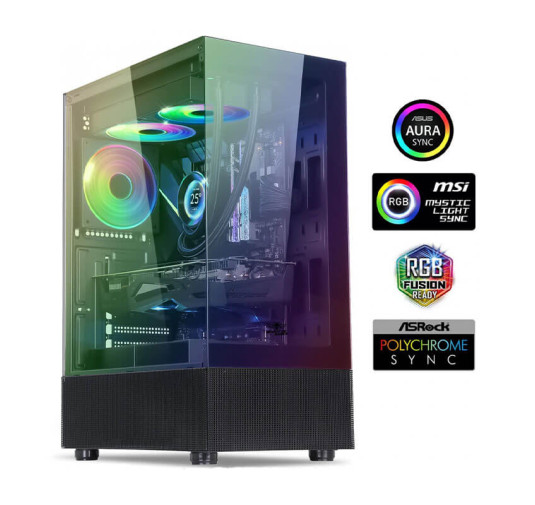 Boitier Spirit of Gamer SPECTRA DARK, ARGB, Moyen tour, ATX, Black