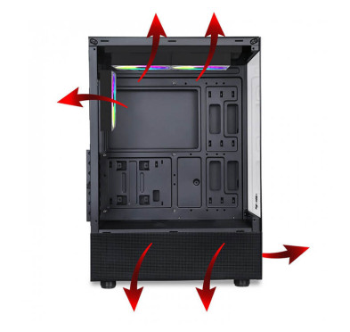 Boitier Spirit of Gamer SPECTRA DARK, ARGB, Moyen tour, ATX, Black