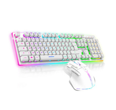 Pack Gamer SOG ULTIMATE 600 ARTIC, Filaire, Clavier Semi Mécanique + Souris , RGB, Blanc