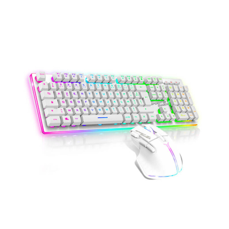 Pack Gamer SOG ULTIMATE 600 ARTIC, Filaire, Clavier Semi Mécanique + Souris , RGB, Blanc