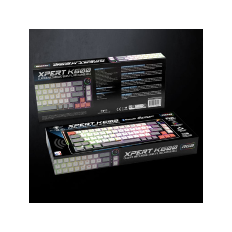 Clavier Gamer Mécanique SOG K600, tri-mode, RGB, Anti-Ghosting, Black