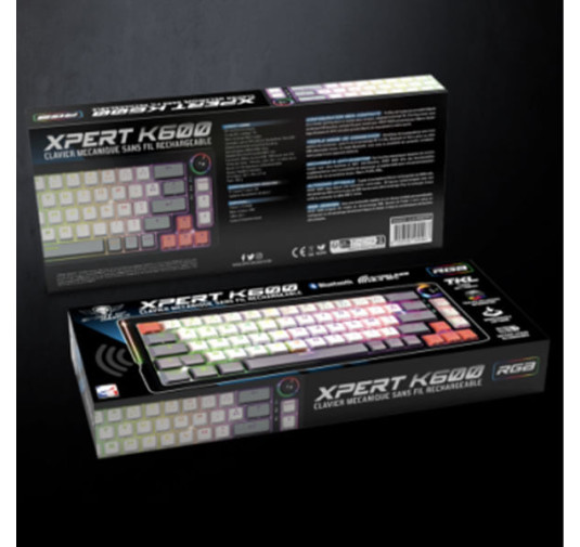 Clavier Gamer Mécanique SOG K600, tri-mode, RGB, Anti-Ghosting, Black