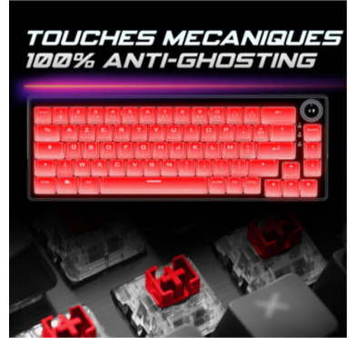 Clavier Gamer Mécanique SOG K600, tri-mode, RGB, Anti-Ghosting, Black