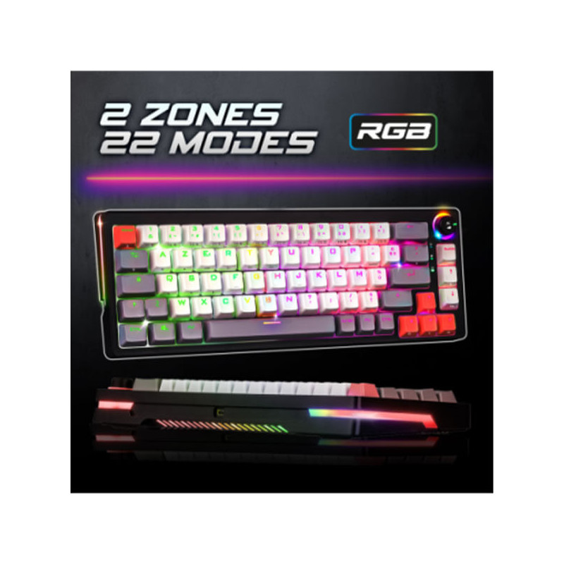 Clavier Gamer Mécanique SOG K600, tri-mode, RGB, Anti-Ghosting, Black