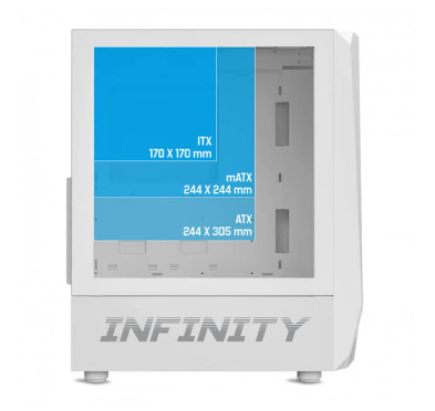 Boitier Spirit of Gamer INFINITY ARTIC, Moyen tour, ATX, Blanc