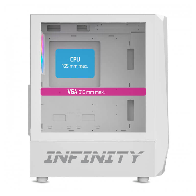 Boitier Spirit of Gamer INFINITY ARTIC, Moyen tour, ATX, Blanc