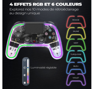 Manette Sans Fil Spirit Of Gamer NEON Bluetooth - RGB 10 modes