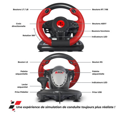 Volant et Pédale de course Spirit of Gamer - Race Wheel Pro 1