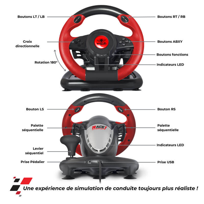 Volant et Pédale de course Spirit of Gamer - Race Wheel Pro 1