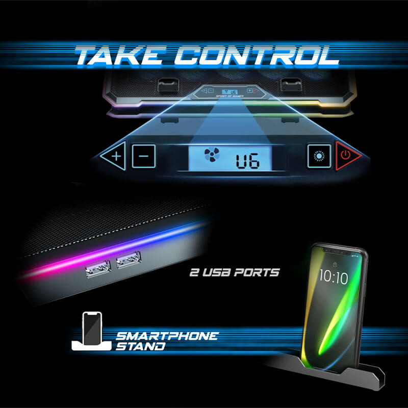Refroidisseur pour pc portable de 17" - Spirit of Gamer Airblade 1300 RGB Refroidisseur pour pc portable de 17" - Spirit of Gamer Airblade 1300 RGB