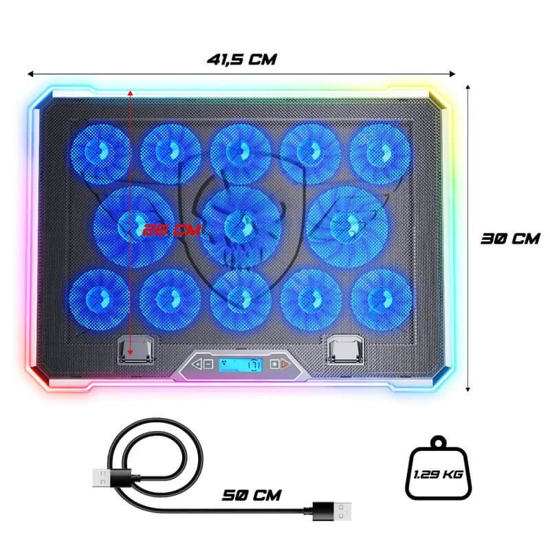 Refroidisseur pour pc portable de 17" - Spirit of Gamer Airblade 1300 RGB Refroidisseur pour pc portable de 17" - Spirit of Gamer Airblade 1300 RGB