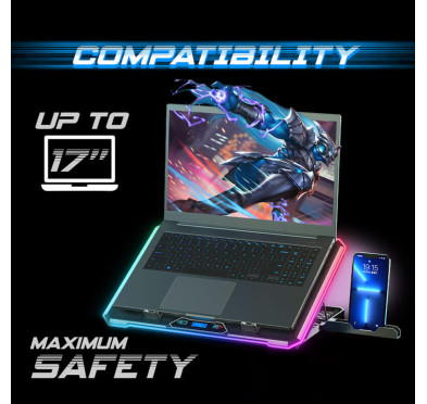 Refroidisseur pour pc portable de 17" - Spirit of Gamer Airblade 1300 RGB