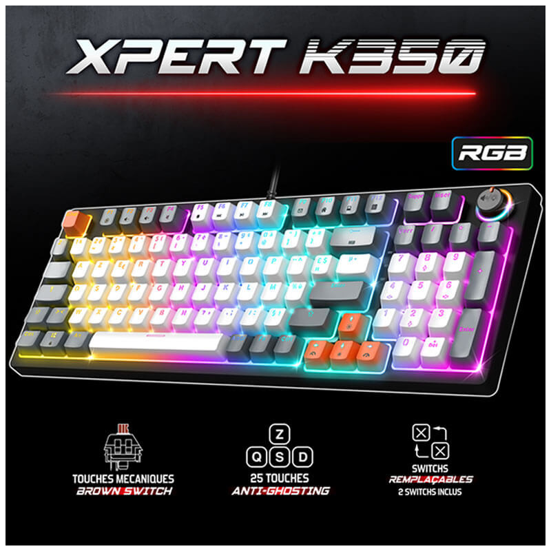 Clavier mécanique spirit of gamer Xpert-K350 Artic Clavier mécanique spirit of gamer Xpert-K350 Artic