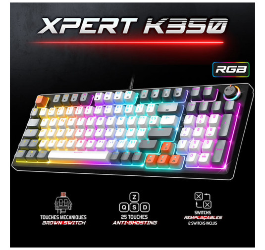 Clavier mécanique spirit of gamer Xpert-K350 Artic
