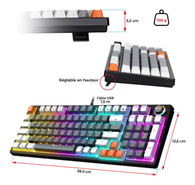 Clavier mécanique spirit of gamer Xpert-K350 - Black