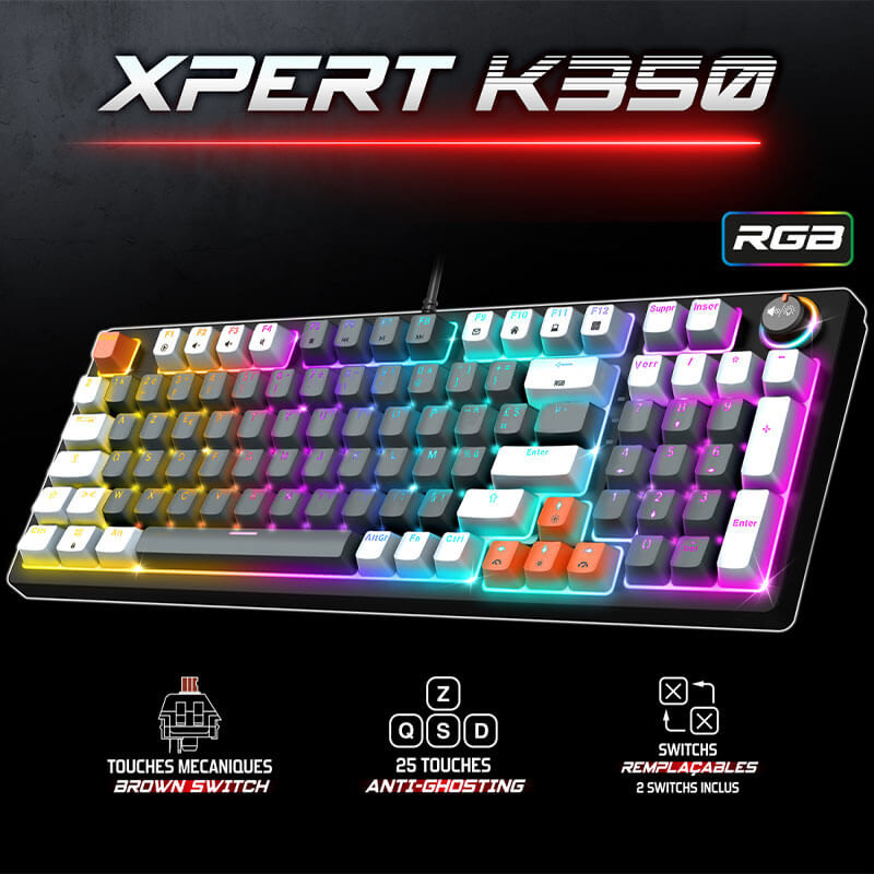 Clavier mécanique spirit of gamer Xpert-K350 - Black Clavier mécanique spirit of gamer Xpert-K350 - Black