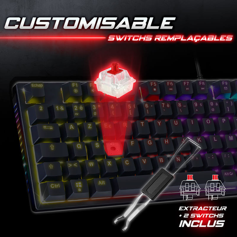 Clavier mécanique spirit of gamer XPERT-K250 - Black