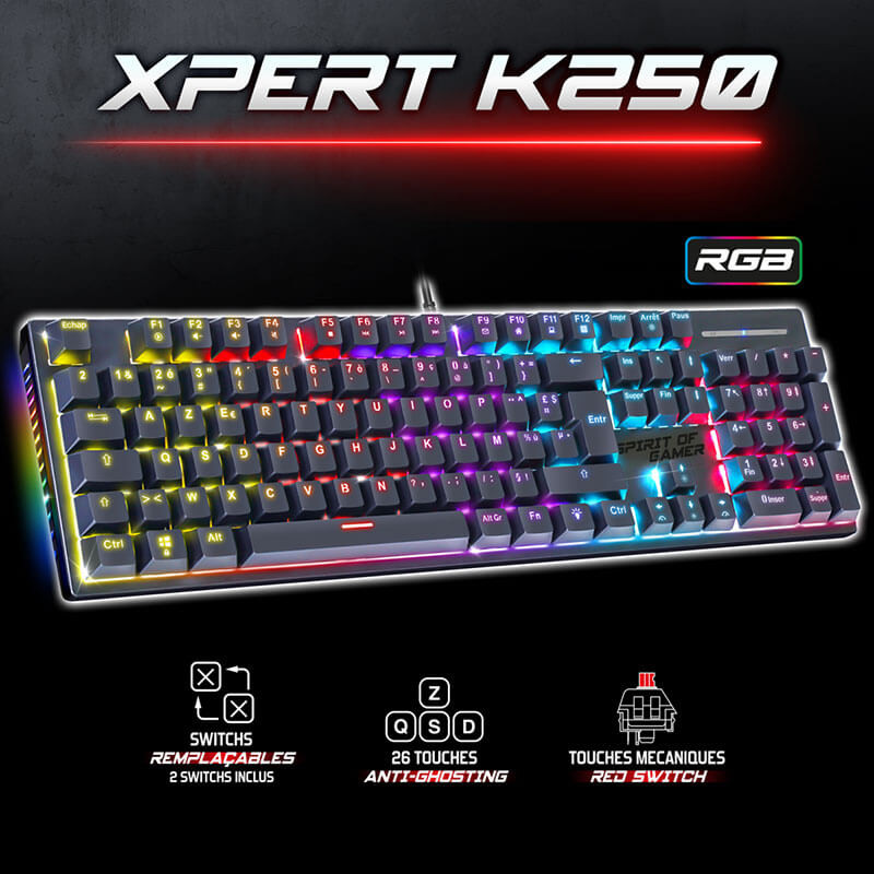 Clavier mécanique spirit of gamer XPERT-K250 - Black