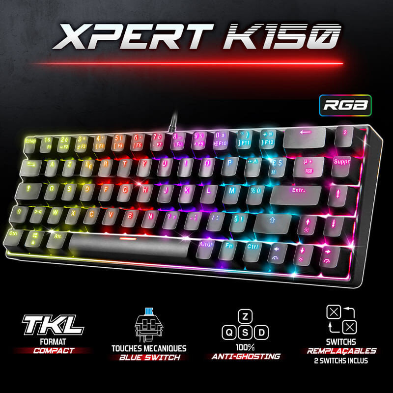 Clavier mécanique spirit of gamer XPERT-K150, 100% anti-ghosting