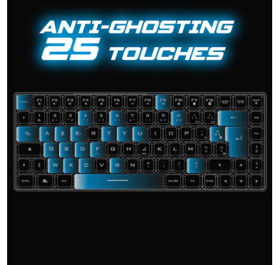 Clavier semi-mécanique sans fil spirit of gamer ELITE-K70 TKL - Noir