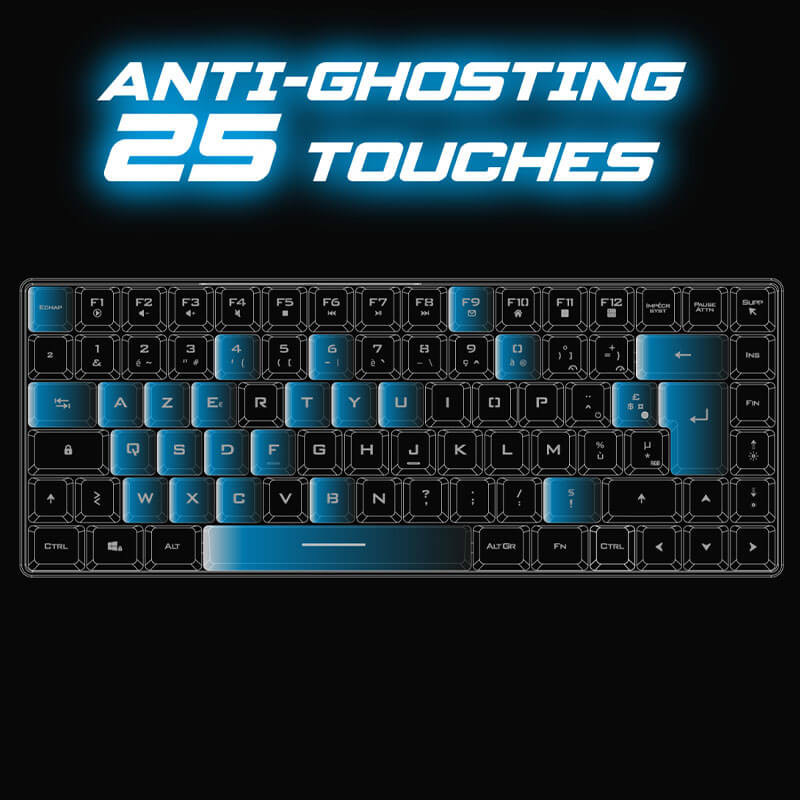 Clavier semi-mécanique sans fil spirit of gamer ELITE-K70 TKL - Noir