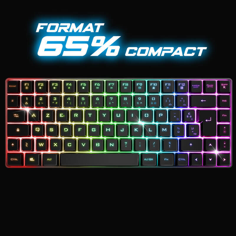 Clavier semi-mécanique sans fil spirit of gamer ELITE-K70 TKL - Noir