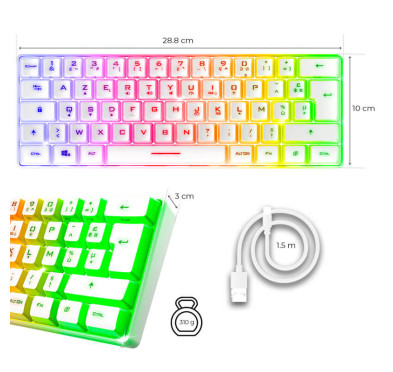 Clavier Gamer semi mécanique spirit of gamer PRO-K2 white - format TKL