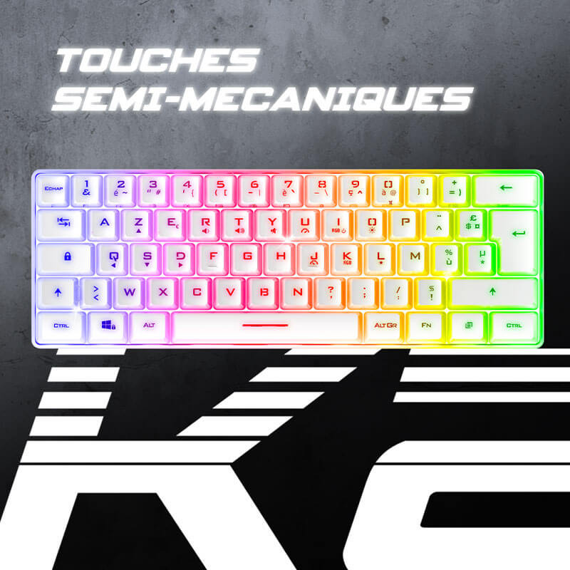 Clavier Gamer semi mécanique spirit of gamer PRO-K2 white - format TKL Clavier Gamer semi mécanique spirit of gamer PRO-K2 white - format TKL