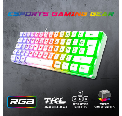 Clavier Gamer semi mécanique spirit of gamer PRO-K2 white - format TKL