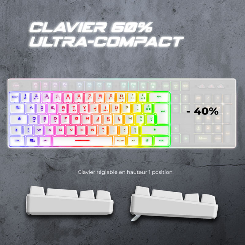 Clavier Gamer semi mécanique spirit of gamer PRO-K2 white - format TKL Clavier Gamer semi mécanique spirit of gamer PRO-K2 white - format TKL