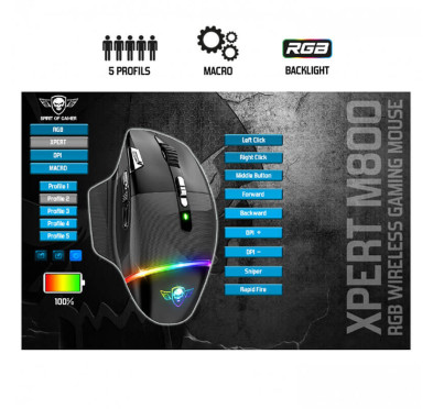 Souris Gamer sans fil Spirit of Gamer XPERT-M800 - 10000 dpi
