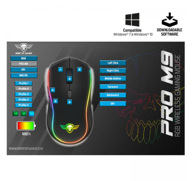 Souris Gamer sans fil Spirit of Gamer PRO-M9 (4200 dpi)