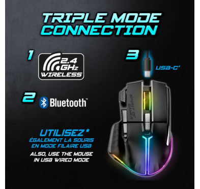 Souris Gamer sans fil Spirit of Gamer PRO M5 DARK (8000 dpi)