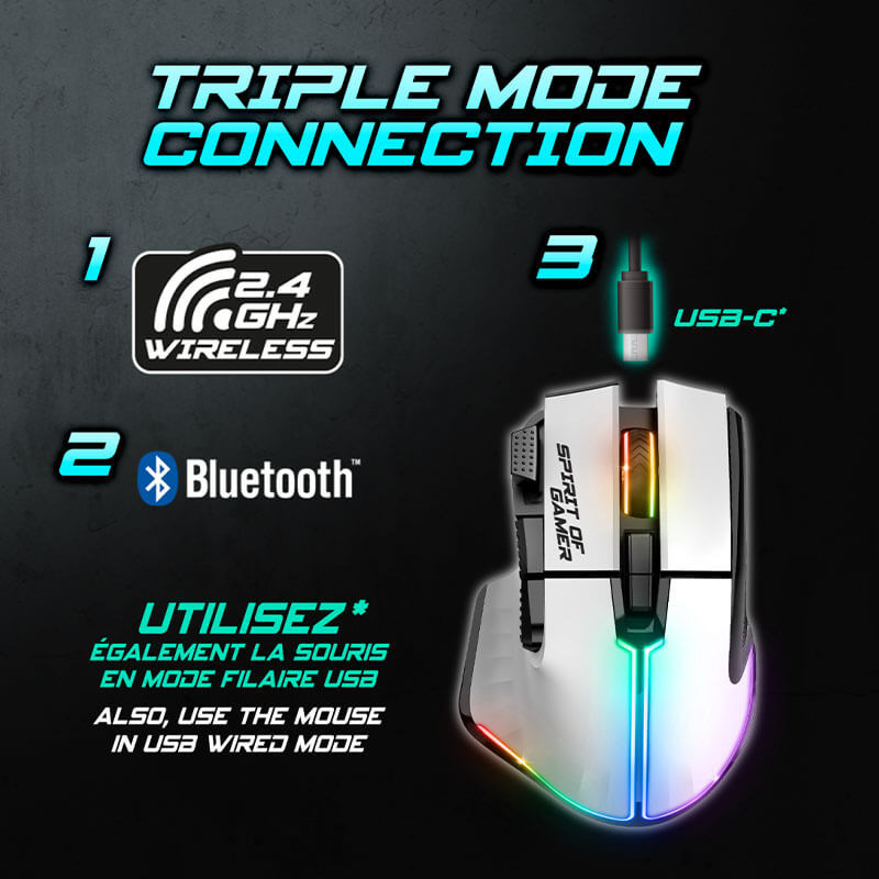 Souris Gamer sans fil Spirit of Gamer PRO M5 ARTIC (8000 dpi) Souris Gamer sans fil Spirit of Gamer PRO M5 ARTIC (8000 dpi)