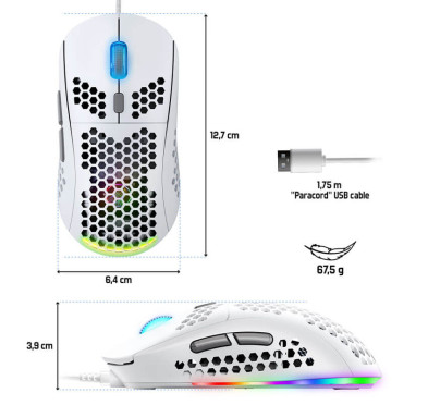 Souris Gamer Spirit of Gamer PRO-M4 White (12800 dpi)