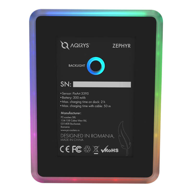 Souris Gamer Aqirys Zephyr, Dual Wireless, 26 000 DPI (Noir)