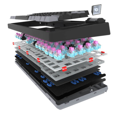 Clavier Mécanique Gamer AQIRYS ADARA MINI BLACK, 100% Anti-Ghosting, Rétroéclairage RGB