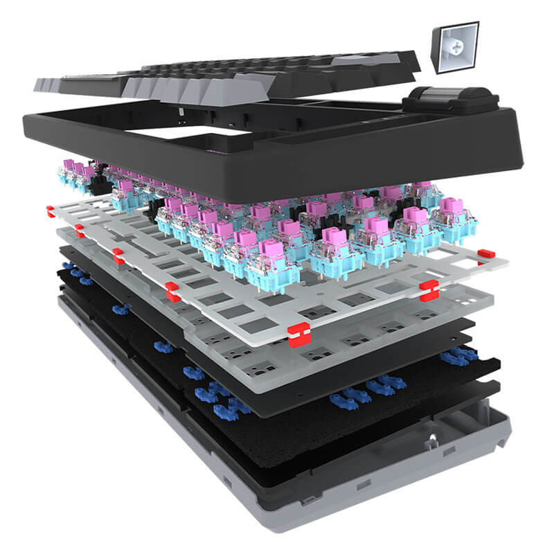 Clavier Mécanique Gamer AQIRYS ADARA MINI BLACK, 100% Anti-Ghosting, Rétroéclairage RGB