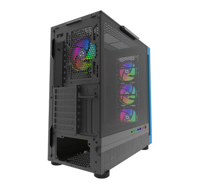 Boitier Gamer Moyen tour Aqirys sargas - ARGB - 4 Fans - Noir