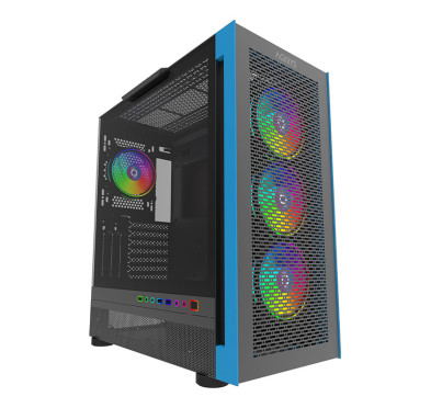 Boitier Gamer Moyen tour Aqirys sargas - ARGB - 4 Fans - Noir