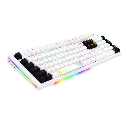 Clavier Mécanique AQIRYS ALUDRA, 100% Anti-ghosting, RGB Blanc