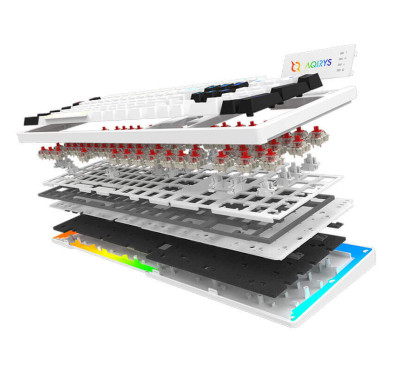 Clavier Mécanique AQIRYS ALUDRA, 100% Anti-ghosting, RGB Blanc