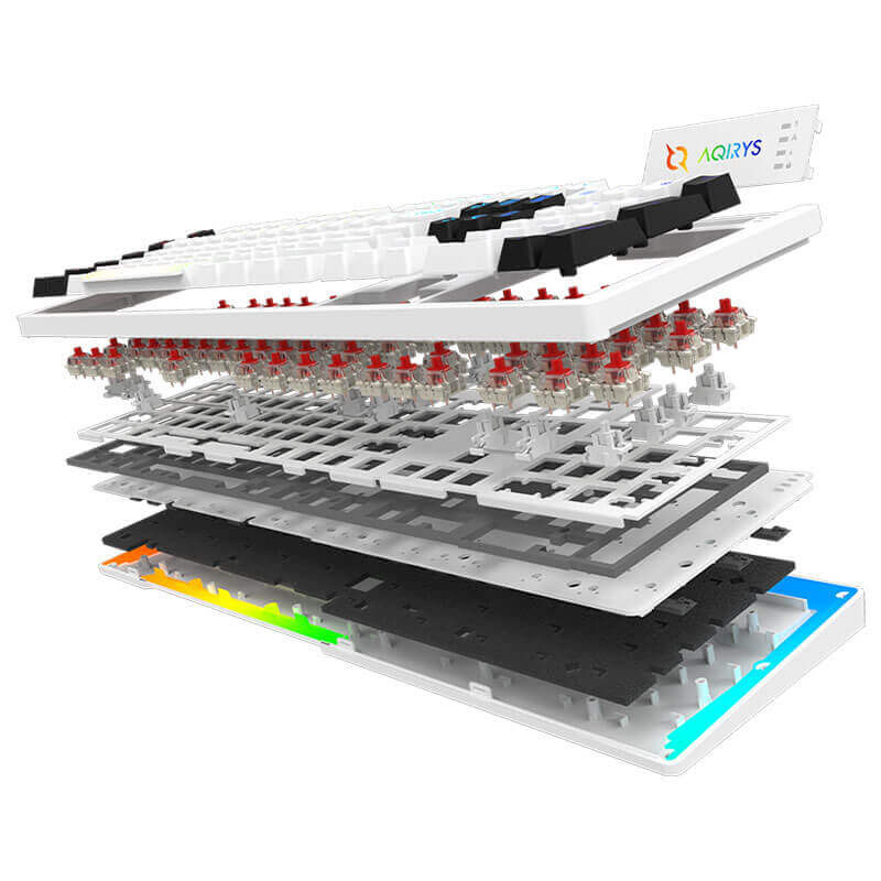 Clavier Mécanique AQIRYS ALUDRA, 100% Anti-ghosting, RGB Blanc Clavier Mécanique AQIRYS ALUDRA, 100% Anti-ghosting, RGB Blanc