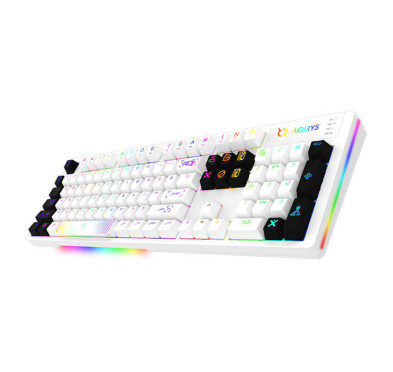Clavier Mécanique AQIRYS ALUDRA, 100% Anti-ghosting, RGB Blanc