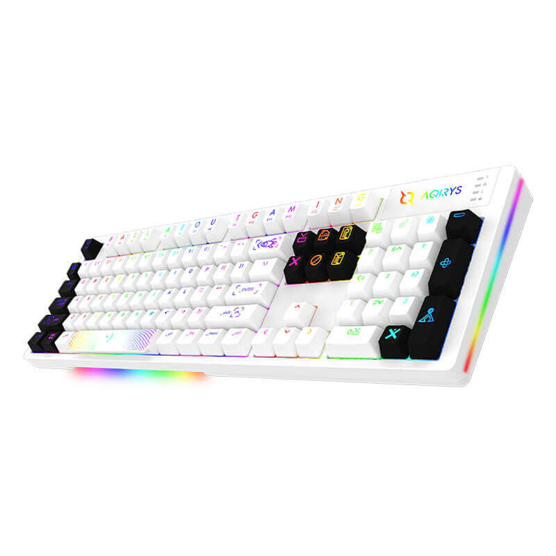 Clavier Mécanique AQIRYS ALUDRA, 100% Anti-ghosting, RGB Blanc Clavier Mécanique AQIRYS ALUDRA, 100% Anti-ghosting, RGB Blanc