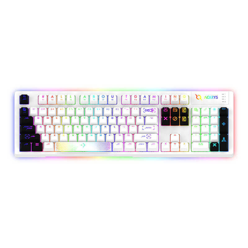 Clavier Mécanique AQIRYS ALUDRA, 100% Anti-ghosting, RGB Blanc Clavier Mécanique AQIRYS ALUDRA, 100% Anti-ghosting, RGB Blanc