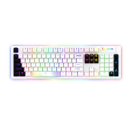 Clavier Mécanique AQIRYS ALUDRA, 100% Anti-ghosting, RGB Blanc