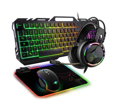 PACK Gaming 4EN1 - SPIRIT OF GAMER ULTIMATE 300 : Clavier Gamer, Casque, Souris & Tapis